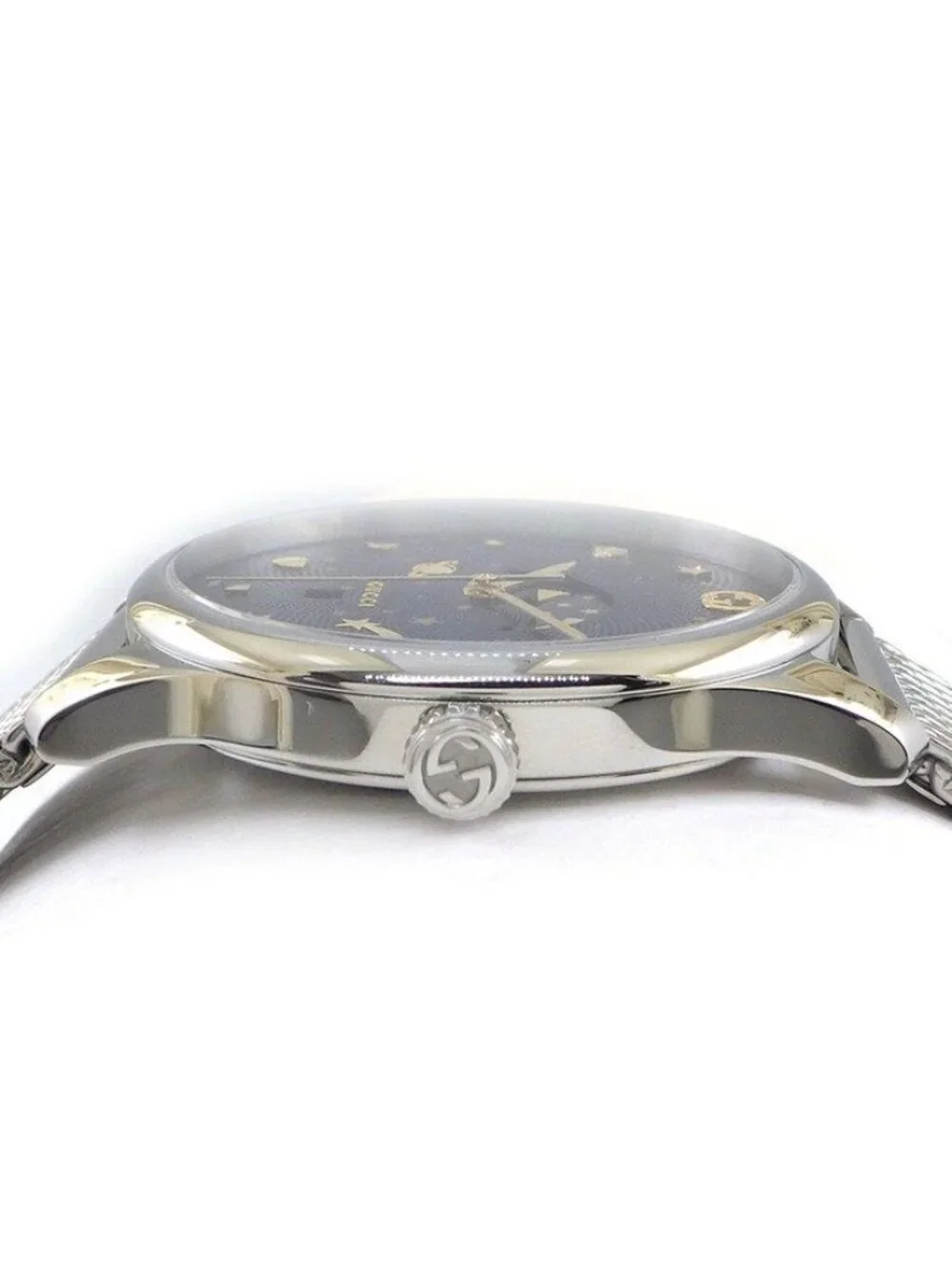Gucci Watch G-timeless 126.3 Blue Dial Date Moon Phase SS Quartz Analog